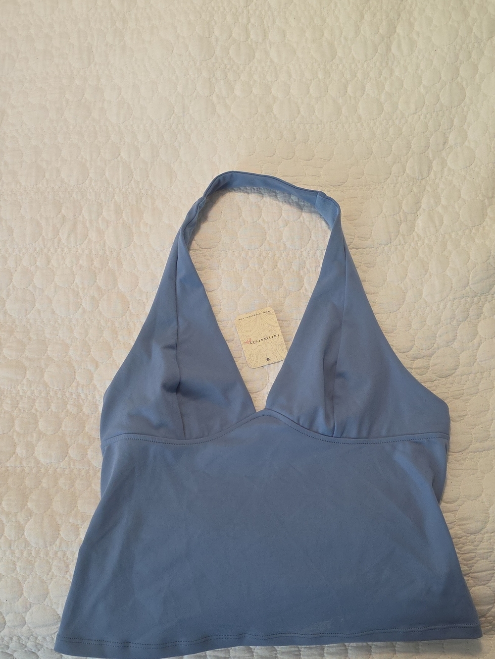 Free People Sky Blue Halter Tank Top